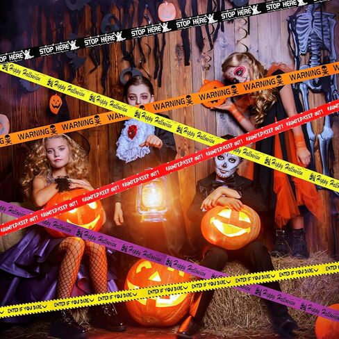 6 قطع من شريط الرعب للهالوين، شريط مخيف للهالوين، تصميم مختلف، أشرطة تحذير للهالوين، شريط خوف الزومبي للخدعة أو العلاج، تزيين حفلات الهالوين المسكونة in Kuwait