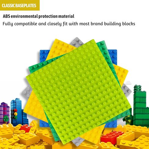 EKIND Classic Large Blocks Building Base Block Plate 10" x 10" - Compatible with Large Pegs for Toddlers, Building Block All Major Brands (4 PCS, Dark Green) in Saudi Arabia
