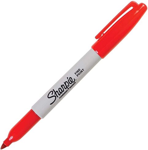 Sharpie 30002 Fine Point Permanent Marker, Marks On Paper and Plastic, Resist Fading and Water, AP Certified, Red Color, Pack Of 2 Boxes Of 12 Markers in Saudi Arabia