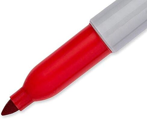 Sharpie 30002 Fine Point Permanent Marker, Marks On Paper and Plastic, Resist Fading and Water, AP Certified, Red Color, Pack Of 2 Boxes Of 12 Markers in Saudi Arabia