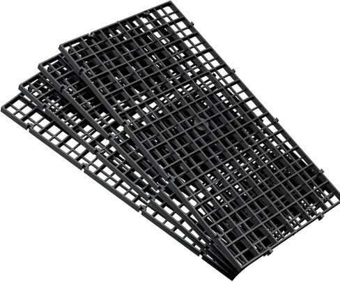 Pawfly 4 Pack Aquarium Fish Tank Divider, Plastic Aquarium Grid Divider, Egg Crate Divider Tray Grid Fish Tank Bottom Isolation Separator for Aquarium Fish and Plants, Black in Kuwait