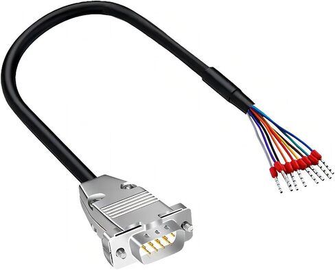 24AWG 10FT DB9 Male RS232 9 Pin Serial Extension Cable, Metal Case 9-Pin Gold Plated Connector with Bare Wire End Cable in Saudi Arabia