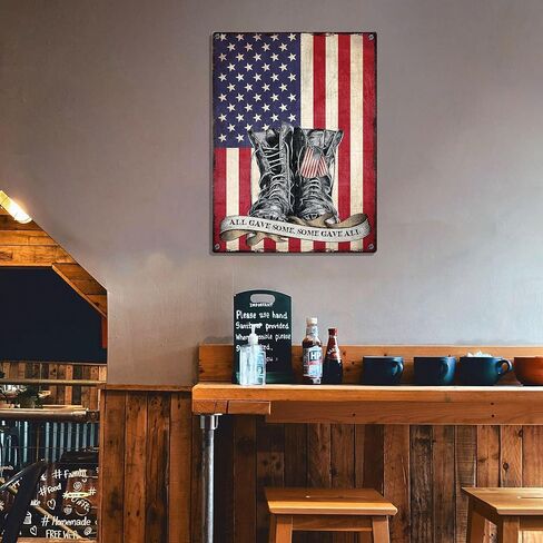 We The People Patriotic American Eagle Tin Metal Sign, Memorial Day Military Veterans US Decor Outdoor Indoor Wall Art Plaque Accessories Vintage Fourth 4th of July Independence Day (01) in Saudi Arabia