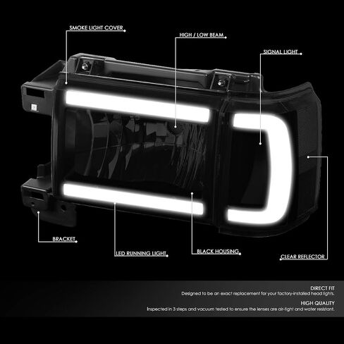 DNA MOTORING HL-OH-F15087-BK-CL1 Factory Style Headlight Corner Lamp Set for FORD BRONCO 1987-1991 FORD F-150 1987-1991 FORD F-250 1987-1991 FORD F-350 in Saudi Arabia