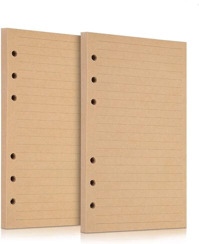 ورق إعادة تعبئة A5، 280 صفحة A5 ورق أوراق فضفاضة 6 فتحات عبوات دفتر ملاحظات لـ 6 حلقات قابلة لإعادة الملء دفتر ملاحظات مخطط مذكرات يوميات رسم صفحات خط منظم شخصي in Kuwait
