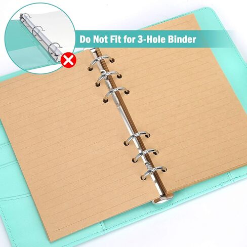 ورق إعادة تعبئة A5، 280 صفحة A5 ورق أوراق فضفاضة 6 فتحات عبوات دفتر ملاحظات لـ 6 حلقات قابلة لإعادة الملء دفتر ملاحظات مخطط مذكرات يوميات رسم صفحات خط منظم شخصي in Kuwait