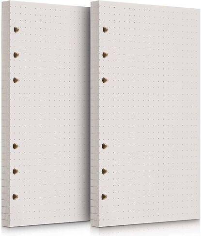 ورق إعادة تعبئة A5، 280 صفحة A5 ورق أوراق فضفاضة 6 فتحات عبوات دفتر ملاحظات لـ 6 حلقات قابلة لإعادة الملء دفتر ملاحظات مخطط مذكرات يوميات رسم صفحات خط منظم شخصي in Kuwait