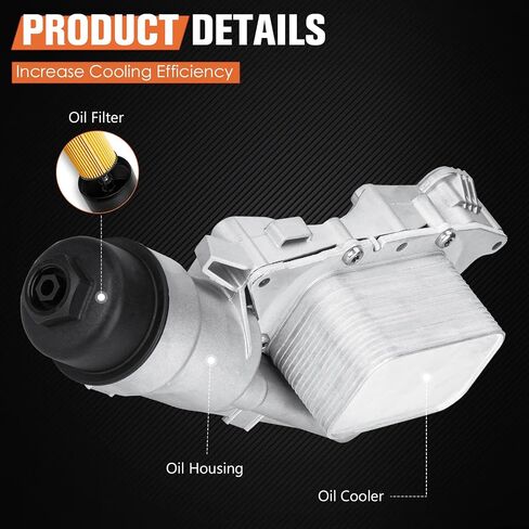 Upgraded Aluminum Engine Oil Cooler and Oil Filter Housing Adapter Assembly for BMW i8/X1/X2 2.0L18-19, for Mini Cooper Clubman Countryman 1.5L for 11428585235 11428511391 in Saudi Arabia