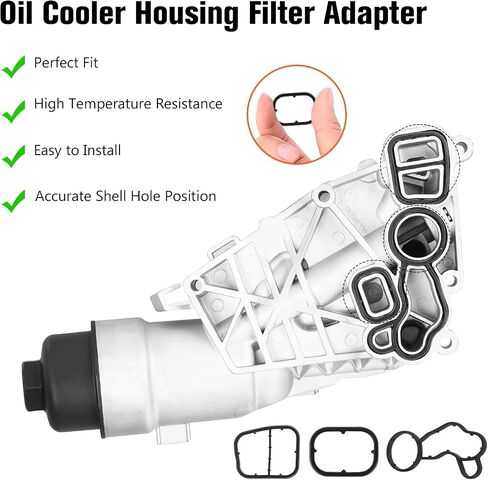 Upgraded Aluminum Engine Oil Cooler and Oil Filter Housing Adapter Assembly for BMW i8/X1/X2 2.0L18-19, for Mini Cooper Clubman Countryman 1.5L for 11428585235 11428511391 in Saudi Arabia