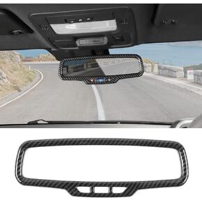 Jimen Compatible with 2011-2015 Chevrolet Camaro, Car Rear View Mirror Interior Trim Cover (Carbon Fiber) in Saudi Arabia