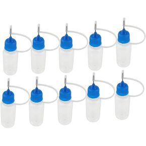 10 ml Clear Needle Cap Squeezable Bottle Plastic Dropper Bottles 10PCS Blue Cap