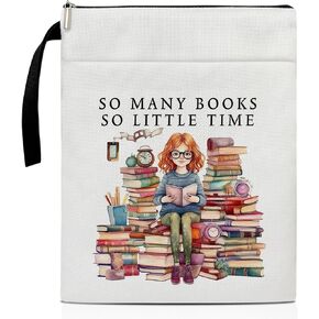 So Many Books So Little Time Book Cover, Book Sleeve with Zipper, Book Pouch Kindle Protector Sleeve, Book Sleeve for Book Lovers Gifts for Women Sister Daughter Librarian Bookworm Bookish -10