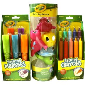 Crayola Bath Time Fun Bundle Including Bathtub Markers, Bathtub Crayons and Bath Squirters - Bring Creative Fun to Bath Time - Ages 3+