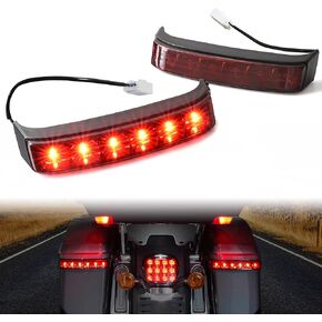 LED Saddlebag Housing Tail Lights Run Brake Turn Signal Lights Lamps for Harley Touring Street Road Glide CVO Electra Glide Ultra Classic Ultra Limited CVO 2014-2022 (2PCS, Red Lens)