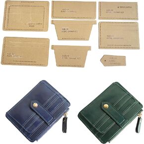 RIVEENY Acrylic Card Holder Wallet Template Leather Pattern Acrylic Leather Pattern,Leather Templates for Card Bag,Shoulder Bag Acrylic Template (BXC-23)