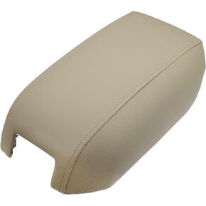 X AUTOHAUX Center Console Cover Lid for Volvo XC90 2004-2014 Armrest Cover Pad Replacement Faux Leather Beige