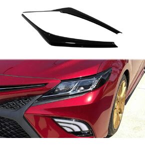 Gloss Black Headlight Eyelid Eyebrow Edge Cover for Toyota Camry 2018 2019 2020 2021 2022 2023 2024 ABS Car Accessories 2PCS