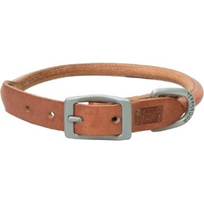 Harness Leather Rolled Dog Collar 17" (15 - 18 in., 3/4 in. width)
