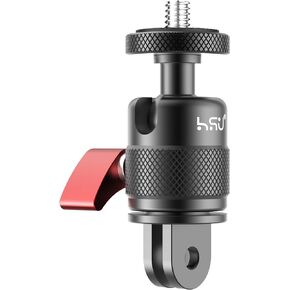 HSU 360 Degree Rotation Camera Tripod Mount Adapter, 1/4"- 20 Camera Mount, Tripod Adapter Compatible with GoPro/Sony/Sjcam/ Insta360 X3/X2/X/RS/R and Other Cameras (Black)