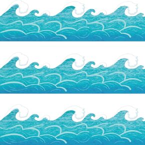 72 Feet Ocean Waves Die-Cut Bulletin Board Borders for Ocean Theme Classroom Decor Wall Decorations