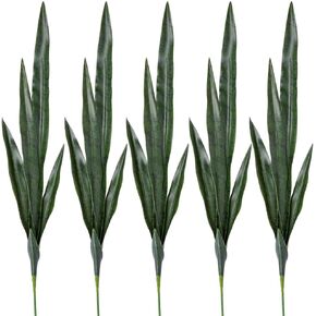 5 Pack Artificial Snake Plants Faux Agave Plant Fake Sansevieria Unpotted 30 inch Artificial Plants Suitable for Garden Home Office Indoor Outdoor Decoration (Green)