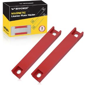 2Pcs Strong Magnetic License Plate Holder, Dealer Demo Tag Magnet license plate holder for Test Drives, Red Cars Magnet for License Plate Mount, Tempo Dealer Plate Holder with Rubber Coated Protection