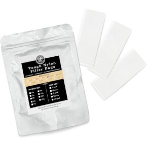 Gutenberg's 1.5x4 inch tough nylon micron filter bags 25 Packs | tea filter bags | All Micron Sizes (25-Pack, 5 micron(u))