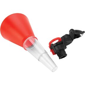 Performance Tool W4069 Hands-Free Funnel with Clamp - Prevents Spills, Transparent Lower Chamber, Fits Most Vehicles, 257mm x 127mm Dimensions