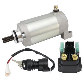 Starter w/Relay & Ignition Switch for Yamaha Raptor 250 YFM25R 2008-2013, Raptor 250 YFM25R SE 2008-2011, Raptor 250 YFM25R SE II 2008-2009, 3C5-81890-00-00 19639, Raptor 250 Starter