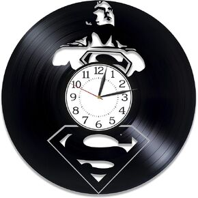 Superhero Birthday Gift Idea for Boy Movie Original Home Decor Man Super Wall Clock 12 Inch for Fan Super-Man Vinyl Record Wall Clock DC Comics Handmade Clock in Saudi Arabia