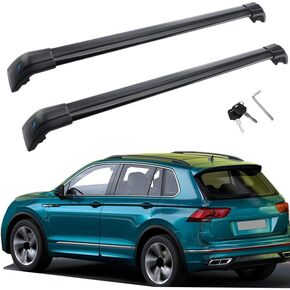 MotorFansClub Cross Bars Fit for Volkswagen VW Tiguan 2018 2019 2020 2021 2022 2023 Roof Rack Rail Baggage Luggage Rack Aluminum(Doesn't Fit Tiguan Limited/Tiguan Generation)