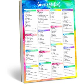ERKE 90 Pages Artistic Grocery Magnetic Notepad Printed Shopping List Items 6" x 9"