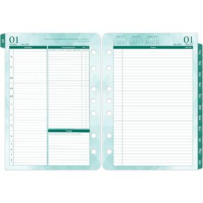 2024-2025 Planner Refills – Jul.2024 - Jun.2025, Two Pages Per Day Daily ＆ Monthly Planner, 5.5" x 8.4" Ring-Bound Organizer, Tabs, Quotes, Prioritized Task, Daily Tracker/Notes, Appointment Schedule