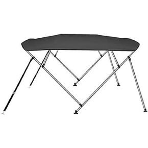 Waterproof Boat Bimini Top Cover - 85-90" W 4 Bow Bimini Top Canvas Sun Shade -1" Double Wall Aluminum Frame Tubes, 2 Straps, 2 Rear Support Poles, Storage Boot - SLBT490G.5 (Gray)