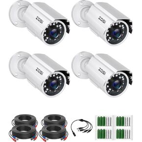 ZOSI 2PK 4MP Add-on Camera with Ethernet Cables,Outdoor PoE Security Camera with Audio,Night Vision,Smart Human Detection,IP66 Weatherproof,Remote Access,Only Work PoE NVR System