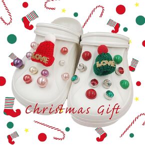 22 PCS Christmas Festive Shoe Charms for Girls Women Teens, with Designer Santa Hat, Shiny Gems, Dots, and Pearls Jewelry Shoe Charms for Stylish DIY Shoe Chains in Saudi Arabia