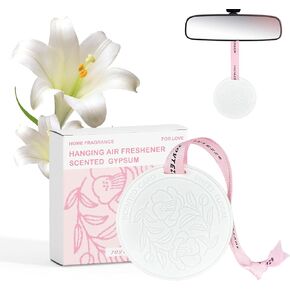 Car Air Freshener - Pink Fressia Scented Ceramic Car Accessories Automotive Interior Drawers Closets Hanging Decor Gifts for Women Men