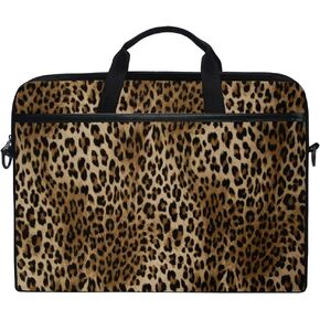 Vintage Animal Leopard Print 13 13.3 14 Inch Laptop Shoulder Messenger Bag Case Sleeve Briefcase with Handle Strap for Men Women