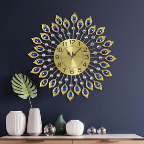 Large Wall Clock Decorative Wall Clocks 3D Non-Ticking Silent Quartz Clocks with Arabic Numerals for Living Room Home Kitchen Decor