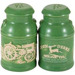 John Deere Raised-Relief Milk Can Salt & Pepper Set