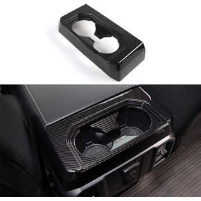 Keptrim for F150 ABS Carbon Fiber Gear Armrest Rear Cup Holder Trim for 2015 2016 2017 2018 2019 F150, for 2017 2018 F250 F350,1PC