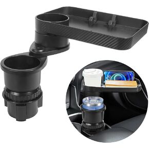 Cup Holder Expander,Car Tray Car Food Tray,Car Accessories Car Table Car Cup Holder Expander,Cup Holder Tray,360°Rotation Car Table Tray,2 in 1 Detachable Car Food Table Tray for Travel Road