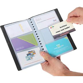 Business Card Holder, Leather 120 Slots Business Name ID Credit Card Holder Rack Book Case Organizer