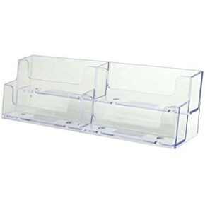 SourceOne LLC 2 Tier , Double Wide Premium Acrylic Business Card Holder