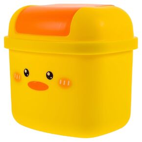 Small Trash Bin Mini Trash Can with Lid Desktop Ducks Shaped Waste Basket Mini Garbage Can Kawaii Trash Bins for Home Desk Office Kitchen Recycling Trash Container