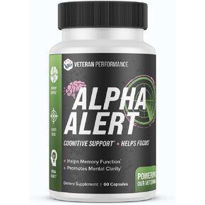 Alpha Alert Brain Supplement for Memory and Focus - Brain Booster Nootropic to Enhance Cognitive Function with DMAE, Choline, GABA, Vitamin B6 (60 Count (Pack of 2))