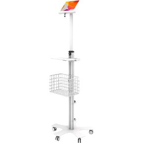 Premium Medical Mobile Tablet Stand – CTA Height Adjustable Mobile Tablet Stand w/Accessories for Healthcare - w/Laptop Tray for iPad Air 11" M2 (2024) - iPad Pro 11" M4 (2024) & More (PAD-MFS)