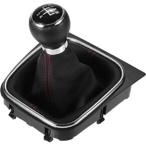 5 Speed Manual Gear Shift Knob with Gaiter Boot for Volkswagen Golf MK5 MK6 2004-2007 for Volkswagen GTI 2006-2009 Black
