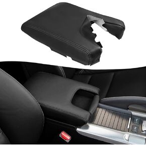 KBH Car Center Console Armrest Cover Replacement for Acura TL 2009 2010 2011 2012 2013 2014, Vinyl Leather, Middle Console Skin Upholstery, Anti-Scratch, Parchement (Leather Part Only)