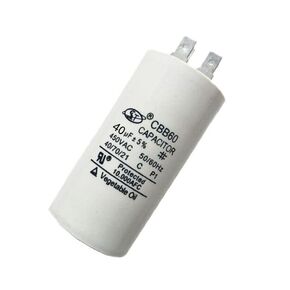 YXQ 40uF CBB60 Capacitor 450V AC 50/60Hz Cylinder Shape 95mm Motors Start Run Replacement Part for Air Compressor Water Pump,White